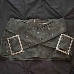 Fashion Nova Gray Asymmetrical Cut Out Mini Skort